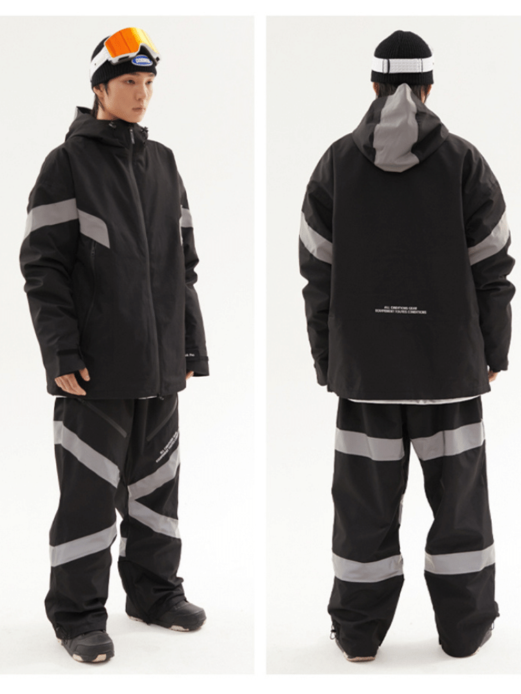 3L Adventure Reflective Men's Snowboard Jacket and Pants Snow Suit