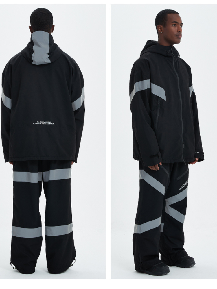 3L Adventure Reflective Men's Snowboard Jacket and Pants Snow Suit