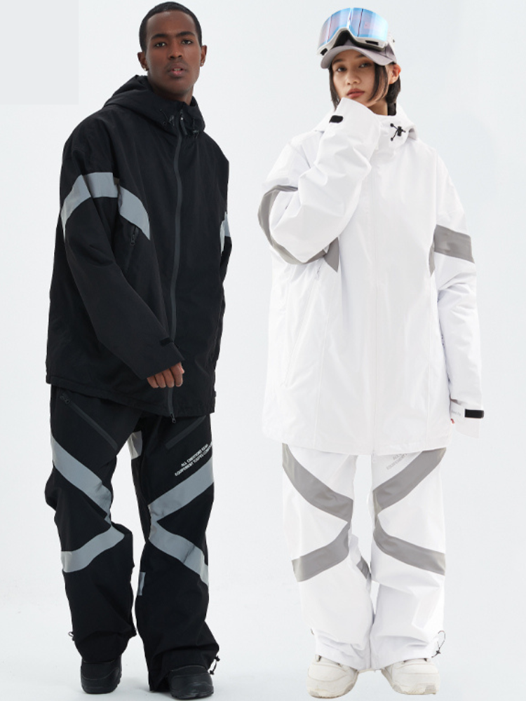 3L Adventure Reflective Men's Snowboard Jacket and Pants Snow Suit - Doorek