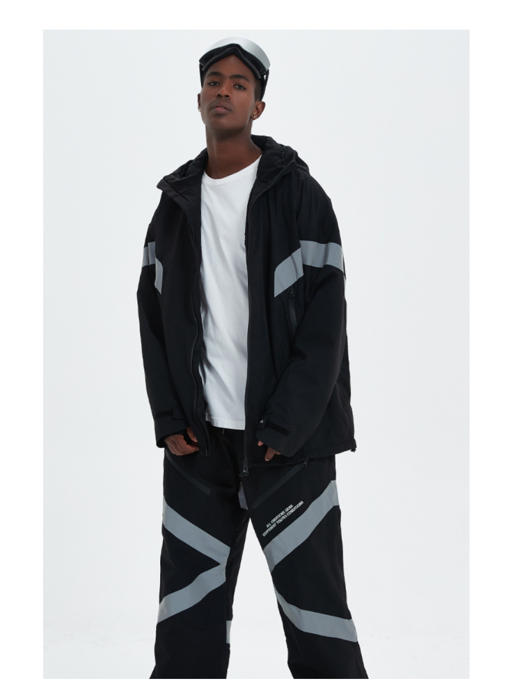 3L Adventure Reflective Men's Snowboard Jacket and Pants Snow Suit