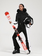 Women's Faux-Fur Slim One Piece Ski Suits