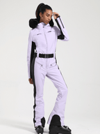 Women's Faux-Fur Slim Ski Jumpsuit One Piece Ski Suit
