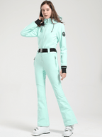 Ski Jumpsuit Snowboard Jumpsuit Belted Flare Slim Ski Jumpsuit - Gsou Snow