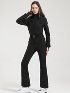 Ski Jumpsuit Snowboard Jumpsuit Belted Flare Slim Ski Jumpsuit - Gsou Snow