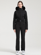Women' One Piece Ski Suits Classic Faux-Fur Ski Jumpsuit