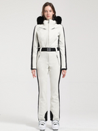 Women' One Piece Ski Suits Classic Faux-Fur Ski Jumpsuit