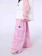 Men's Streetwear Style Cargo Baggy Snow Pants with Wide Legs
