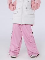 Men's Streetwear Style Cargo Baggy Snow Pants with Wide Legs