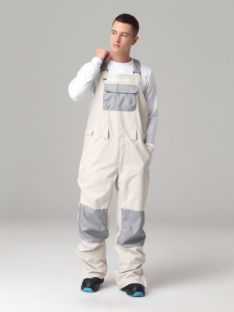 Men's Snowboard Suits Colorblock Snow Bibs