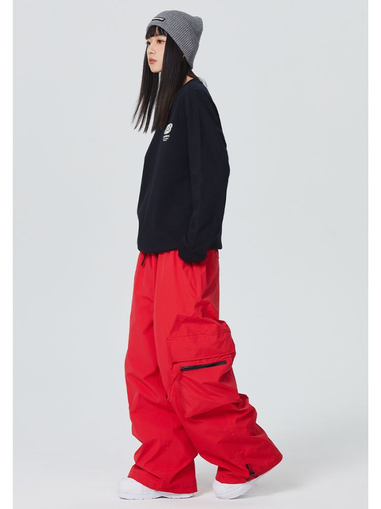 Women's Snowboard Pant Zip Pocket Baggy Cargo Snowboard Pants