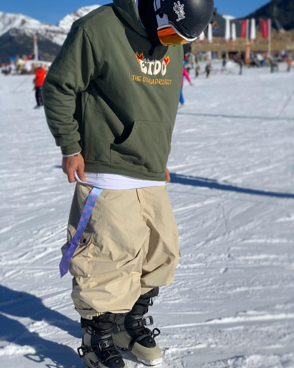 Men's Ultra Cargo Pockets Baggy Snow Pants