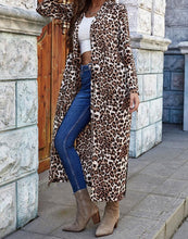Load image into Gallery viewer, FULLFITALL- Chiffon coat skirt leopard print long sleeve lapel
