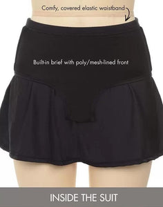 Luxe Loop Strap Blouson Tankini Set With Skirt