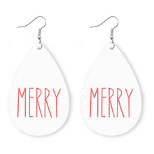 Load image into Gallery viewer, Christmas Elk Snowman Leather Earrings
