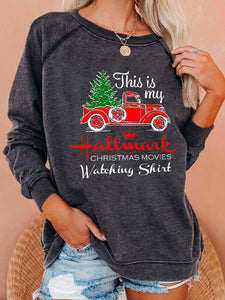 Cozy This Is My Hallmark Christmas Movies Watching Shirt Print Sweatshirt
