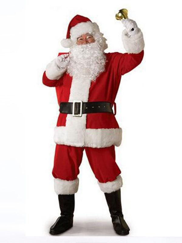 Men&Women's Santa Claus Cosplay Christmas Party Costume-red,4size