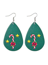 Load image into Gallery viewer, Christmas Snow Elk Christmas Tree PU Leather Earrings
