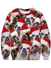 Load image into Gallery viewer, Women&#39;s Christmas Dog Printed Sweater-white/pink/red/green,4size
