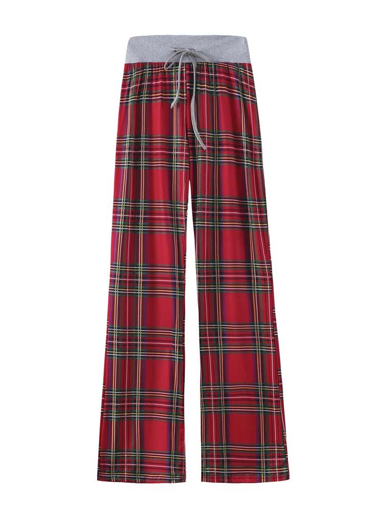 Women's Christmas Check Printed Comfortable Stretch Casual Pants