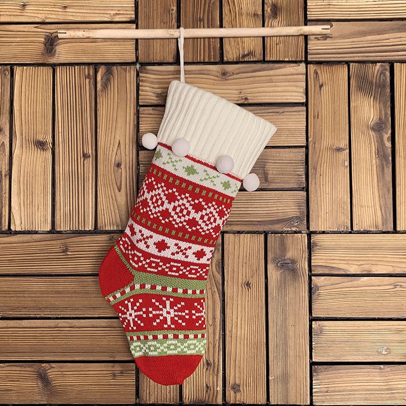 Christmas socks gift bag knitted jacquard christmas decoration socks