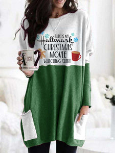 Women's This Is My Hallmark CHRISTMAS MOVIES Watching Shirt Contrasting Top