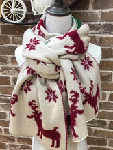 Load image into Gallery viewer, Reindeer Christmas Long Knitted Scarf
