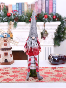 Christmas Gnome Wine Bottle Decoration Set