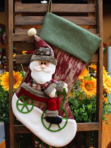 Christmas Santa Snowman Christmas Stocking Gift Bag