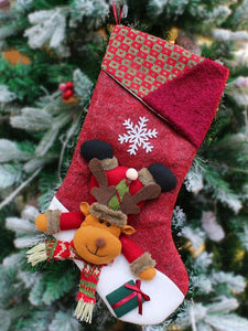 Christmas Santa Snowman Elk Christmas Stocking Gift Bag