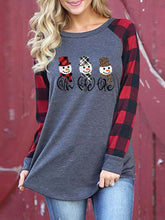 Load image into Gallery viewer, Ladies FAITH &amp; HOPE &amp; LOVE Christmas Snowman Print T-shirt

