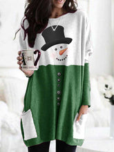 Load image into Gallery viewer, Women&#39;s Snowman Print Long Sleeve Top
