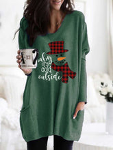 Load image into Gallery viewer, Women&#39;s Baby It&#39;s Cold Outside Print Long Top
