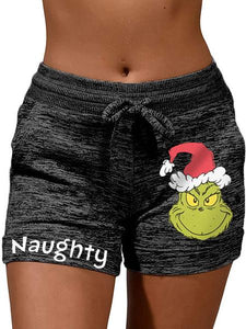 Naughty Grinch Christmas Casual Shorts
