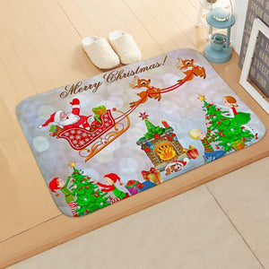 Christmas Elk Elderly Floor Mat