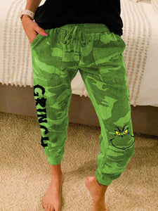 Women's Grinch Printed Comfortable Casual Pants
