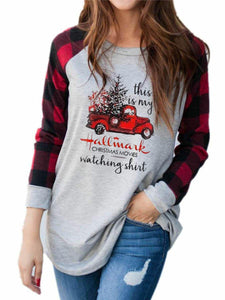 Women's Christmas Hallmark Stitching Sweatshirt