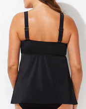 Load image into Gallery viewer, Black Flowy Tankini Top
