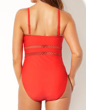 Load image into Gallery viewer, Scarlet Lattice Plunge One Piece Swimsuit
