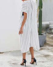 Load image into Gallery viewer, FULLFITALL- White Striped Loose Cardigan Cover Up
