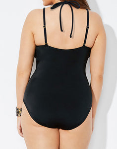 SHIRRED ONE PIECE SWIMSUIT