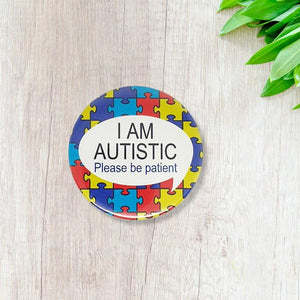 Autism Awareness Pin - Autistic Puzzle Ribbon - Autism Support Pins Set of Four