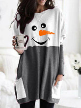 Load image into Gallery viewer, Cozy Christmas Snowman Face Long Shirt
